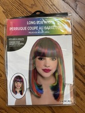 Long Bob Rainbow Wig Fits Kids  Adults