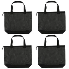 Reusable 4Pack Colorful Mesh Beach Tote BagsMesh Shopping Bag With Drawstring