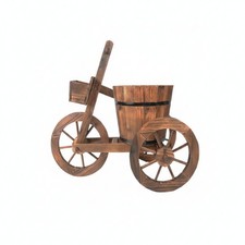 Wooden Tricycle Planter Vintage-Style Flower Cart Retro for Tabletops,
