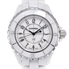 Chanel H0968 J12 Date White Ceramic Quartz Ladies Watch 34mm Women's #AOHW3741