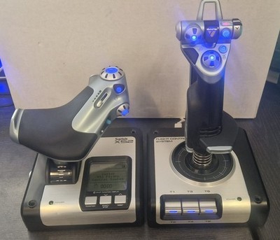 Logitech Saitek Pro Flight X52 Pro Flight System Joystick & Gasregler verkabelt