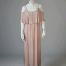 Show Me Your MuMu Caitlin Ruffle Maxi Dress Sz. S Dusty Blush Pink Lined USA