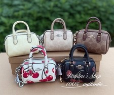 NWT COACH Mini Rowan Satchel Bag Charm In Signature Canvas CX068/CZ082/CDB17
