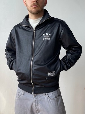 You　adidas CHILE62 ジャケット 黒 ADIDAS ORIGINALS CHILE 62 SHINY WET LOOK PADDED JACKET HOODY
