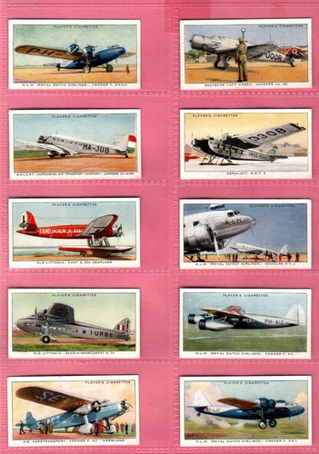 PLAYERS: International Air Liners 1936 Full Set 50 Cigarette Cards - Picture 5 of 10