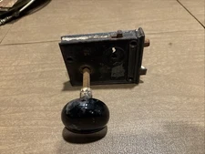 Vintage Antique Door Knob Rim Lock Set Porcelain Knobs early 1900s