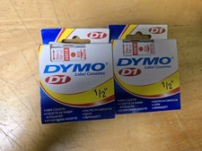 2 Pack New OEM DYMO D1 45015 Red on White Label Tape 0.5" X 23 Feet