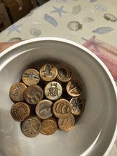 Mixed Lot Of  11 Vintage Brass stone wood Wax Seal Stamps