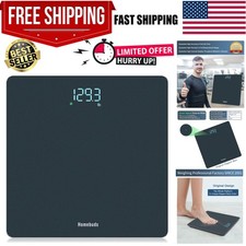 Elegant Blue Bathroom Scale - High Precision 0.1lb, LED Display, 400lb Capacity
