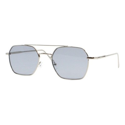 Unisex Geometric Metal Frame Sunglasses with Double Bridge and UV400
