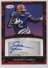 2022 SAGE Artistry Auto Red Kemore Gamble #A-KG Auto un2