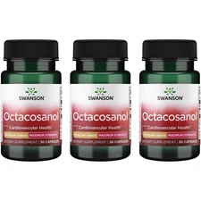 Swanson Maximum-Strength Octacosanol 20 Milligrams 30 Capsules (3 Pack)