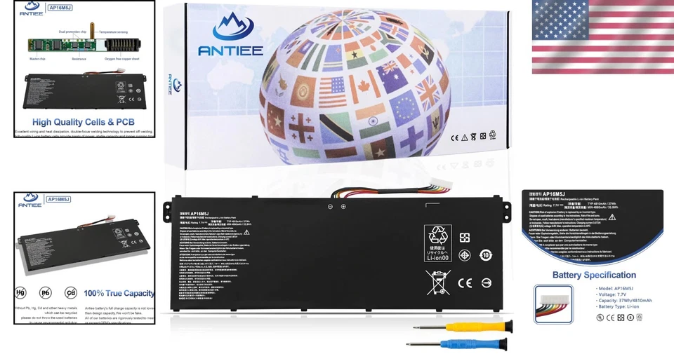 Batería confiable para computadora portátil Acer Aspire - 4810 mAh, certificada UL/CE/FCC para seguridad Foto 2 de 4