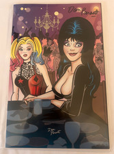 Harley Quinn X Elvira #1 NYCC Dan Parent  SIGNED Virgin Variant 
