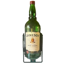 Jameson Irish Whiskey EMPTY Large Bottle 4.5L Green Glass Scotch Swing Cradle