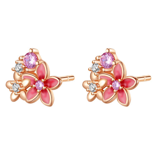 Hoop Earrings 925 Sterling Silver Purple Flower Hypoallergenic Wedding Jewelry - Picture 53 of 56