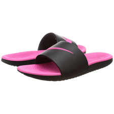 New Nike Kids' Kawa Slide Sandals Black/Pink Size 4Y 819353-001