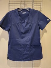 Butter-Soft Women s Navy Solid Medical Industry Scrub Top XS
