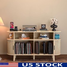 Vintage Record Player Stand Vinyl Storage Cabinet Multi-Use Turntable Rack