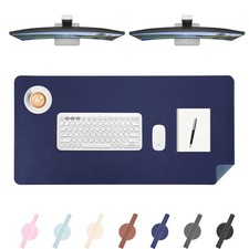 Dark Blue 35.4x17 Inch Leather Desk Mat Large NonSlip Mouse Pad Pad