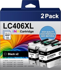 2PK LC406XL for Brother High Yield Ink Cartriges MFC-J4335DW MFC-J4345DW J5855DW