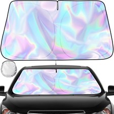Iridescent Sun Shade for Car Windshield, Foldable Universal Car Windshield Upgra