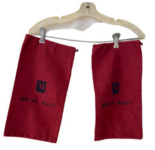 Pair of red Bruno Magli dust bags for shoes 14" x 7.5" GD