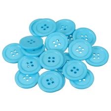 22 Pcs Resin Round Buttons for Craft, 4 Holes Sewing Snaps, Blue (30mm)