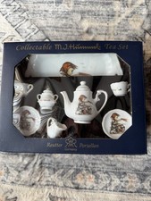 M. J. Hummel Follow The Leader Porcelain Miniature Tea Set - New - Never Used 