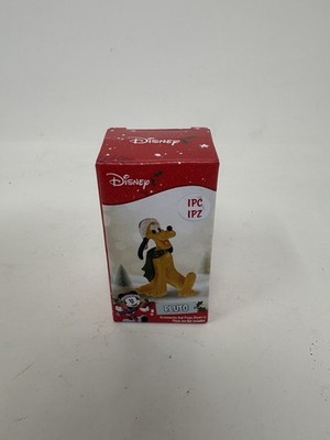 Ruz Disney Pluto Dog Santa Hat Christmas Village Figure Decorative 2''