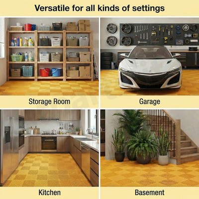 15.6' x 15.6' Garage Floor Mat Washable & Reusable Garage Flooring Rug Non Slip