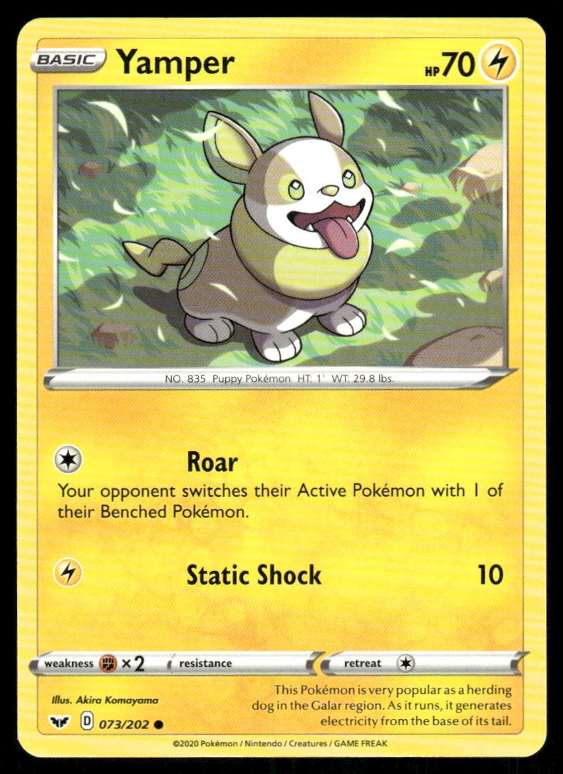Yamper (073) Common SWSH01: Sword & Shield Base Set 073/202 NM