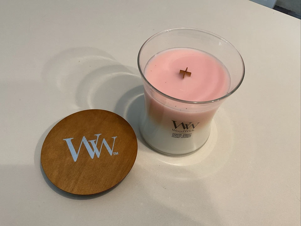 WoodWick 9.7 Oz Coastal Sunset Seaside Mimosa Island Coconut Trilogy Candle - Image 2 of 4