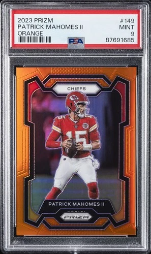 2023 PANINI PRIZM ORANGE PRIZM #149 PATRICK MAHOMES II 119/249 PSA 9
