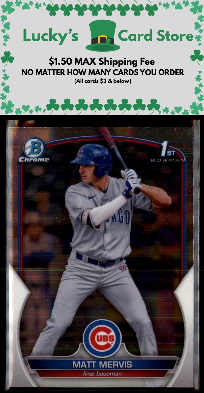 2023 Bowman #BCP-74 Matt Mervis Chrome Prospects 1st Bowman Rookie