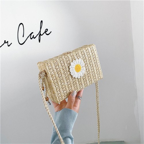 Handmade Braid Crossbody Bag Large Capacity Grass Woven Bag Women Girls - Picture 10 of 14