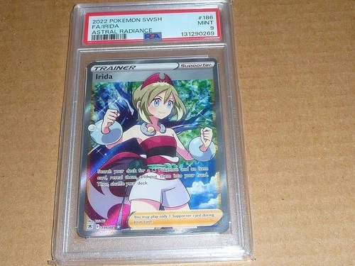 2002 Pokemon SWORD SHIELD FULL ART FA IRIDA ASTRAL RADIANCE #186 PSA 9 MINT