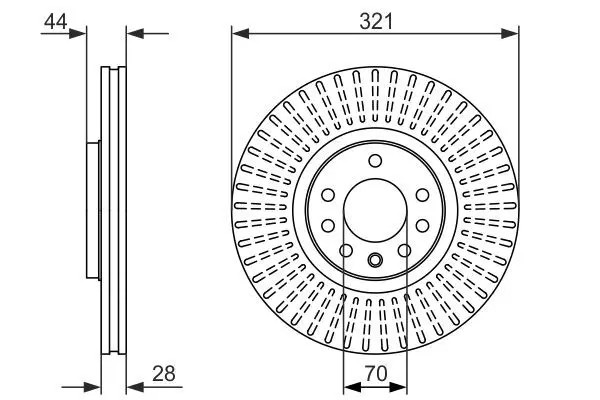 2x Disque de frein ventilé 0 986 479 571 BOSCH pour OPEL ASTRA H ASTRA H GTC - Image 2