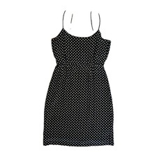 J.Crew 100% Silk Dress BlackvPolka Dot Mini Easy Sundress Spaghetti Strap Size 2