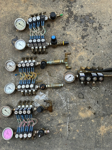 CCI Solenoid Air Valve Manifold Assemblies/Blocks w/ Pressure Gauges (Lot)