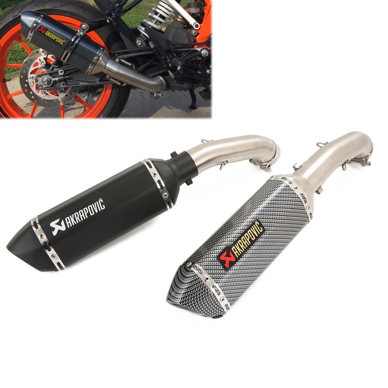 Exhaust Middle Pipe Black Muffler Tips Modified For Duke 250 390 RC390 2021-2023