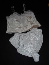 Shiny Taupe Gold Label Vintage Womens VICTORIA'S SECRET Cami  Short Sleep Set M