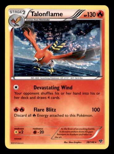 Talonflame 28/146 Holo LP XY Base Set 2014 Pokemon