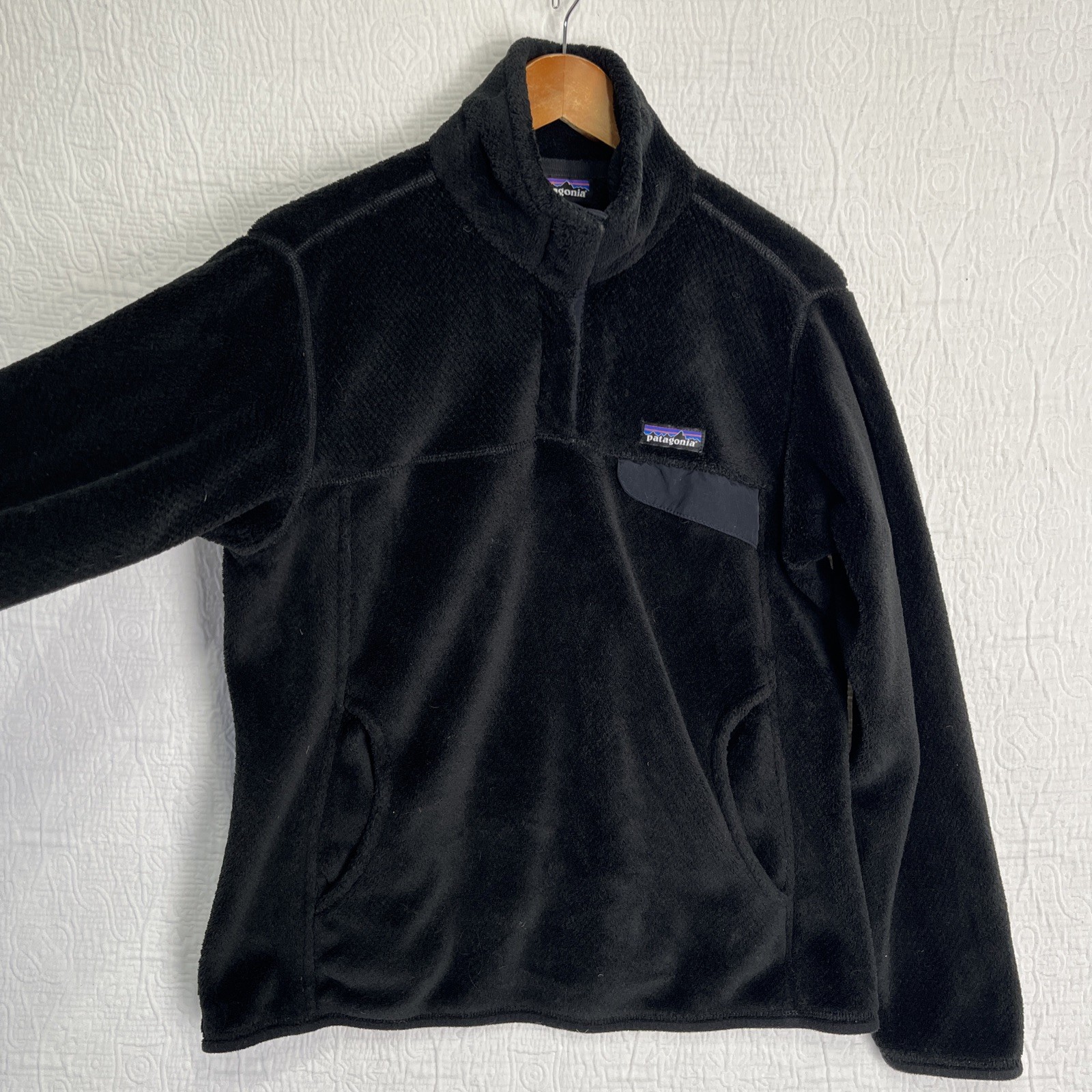 Patagonia Womens L Jacket Black Synchilla Snap T Fleece Pullover Kangaroo Pocket thumbnail 15