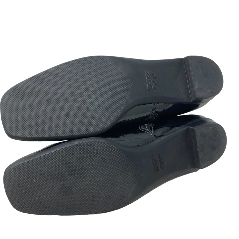 Botas Coach Trystan para mujer 7M negras charol suave pantorrilla planas Foto 4 de 4