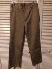 IZOD American Chino Men's 32 x 32 Khaki Flat Front Slim Fit Pants excellent