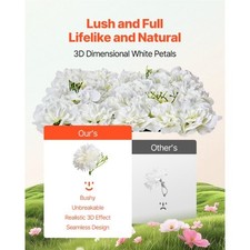 3D Flower Wall Panel 24 PCS 15 x 15 inch Artificial Floral Wall Background