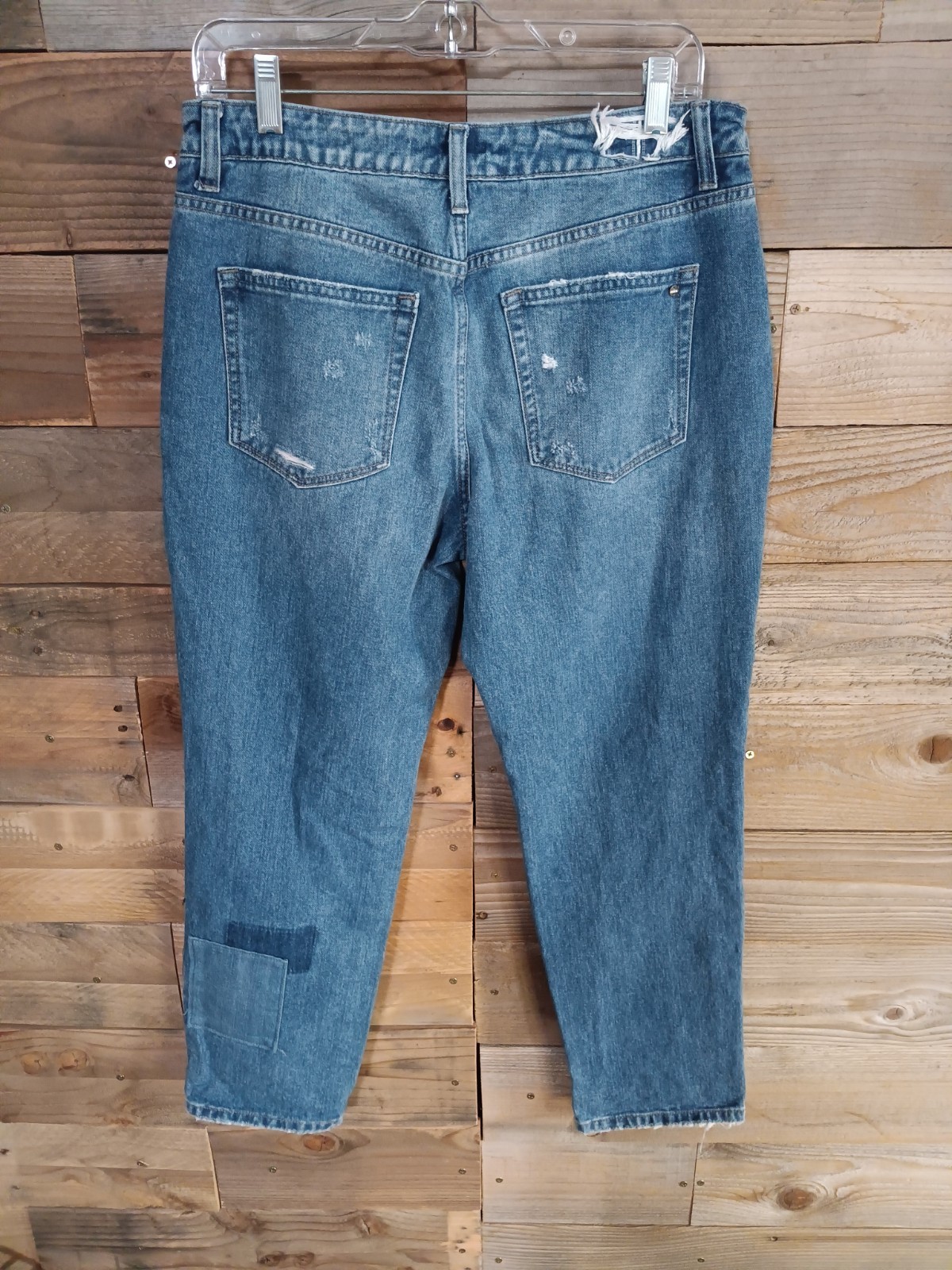 Mica LA Distressed Patchwork Cropped Tapered Jean… - image 5