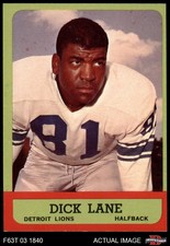 1963 Topps #32 Dick Lane Lions HOF Western Nebraska 7 - NM