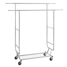 Uimoso Clothes Rack Heavy Duty Clothing Garment Rack Double Hanging Rod 600 lbs